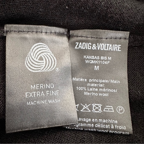 Zadig & Voltaire Kansas studded Rock and Roll lightning Merino Wool sweater - Picture 8 of 8